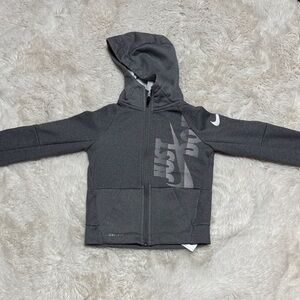 Nike Kids Dark Gray Zip-Up Hoodie